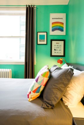 A bright and cheerful room at the HI San Francisco Downtown.