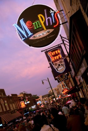 Party central: Beale Street, Memphis, Tennessee.