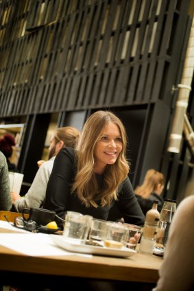 Elle McPherson at Industry Beans in Fitzroy.