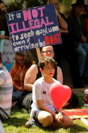 A child at the Stand Up For Refugees Rally.
