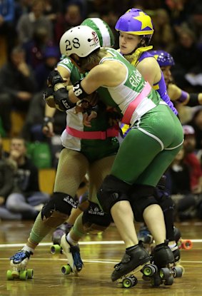 Round two of the Canberra Roller Derby League is on with the Black 'N' Blue Belles playing the Brindabelters.