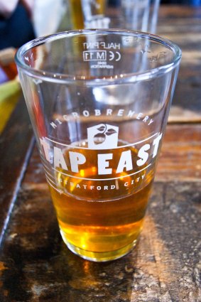 Tap East in Stratford Westfield shopping centre in London brews its own beer on-site.