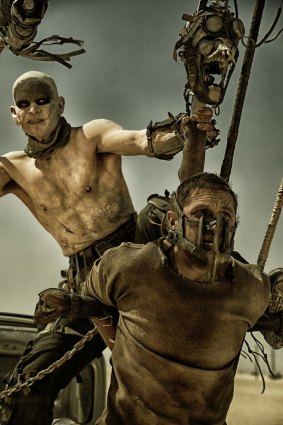 Tom Hardy as Max and Josh Helman as Slit in Mad Max: Fury Road, the highest-grossing Australian film of 2015.