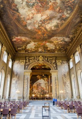 Greenwich University: Interior of Painted Hall in King William Court. 