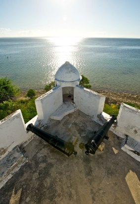 Canons on the 18th-century Sao Joao Fortress guarding Ibo Island. 