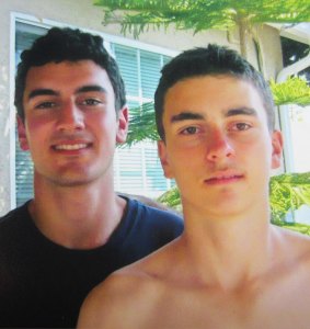 Sevak Simonian (left) with his younger brother Areen in 2012. 