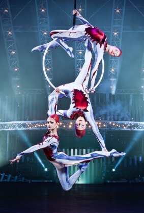 The aerial hoops act in Quidam.