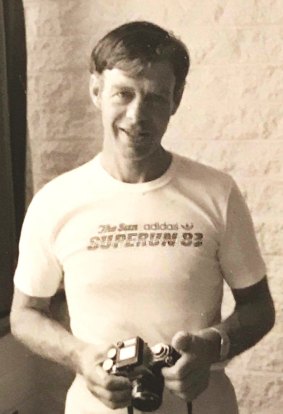 Nicole's father Maurice Allen pictured in his running shirt in 1983. He took his life four years later in November 1987.