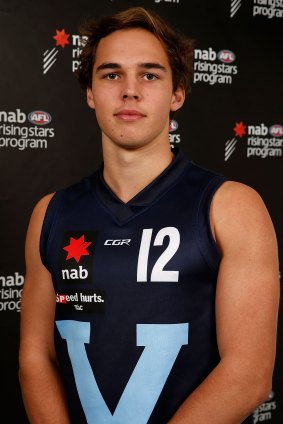Locked in: David Cuningham playing for Vic Metro before he was drafted by the Blues.