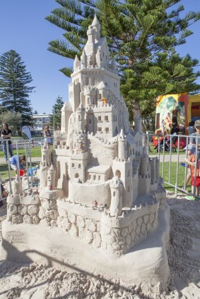 One of the spectacular sandcastles built at Cottesloe on Saturday.