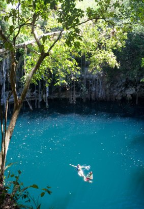 The Yucatan Peninsula sinkhole in Mexico.
