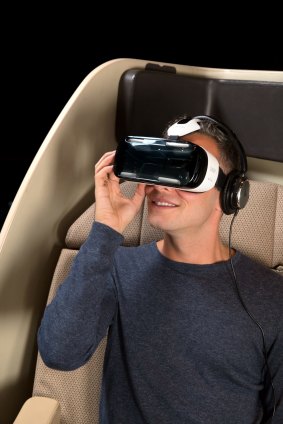 A number of Samsung Gear VR headsets will be made available to first class customers in Sydney and Melbourne.