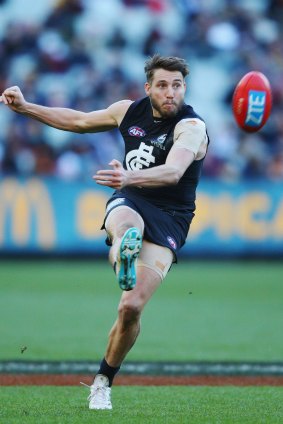 Getting a kick out of playing good footy: Carlton veteran Dale Thomas has found some solid form.
