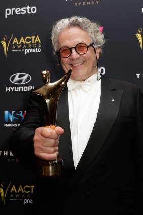 George Miller with the AACTA Award for Best Film.