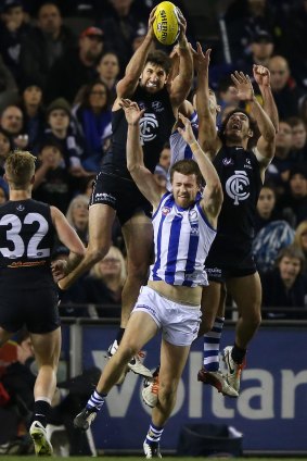Waite in action for the Blues against the Roos last year.