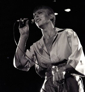 David Bowie performs before 16,000 people at the Sydney Showground in 1978.