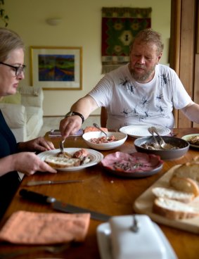 The author contemplates Franz Scheurer's unique breakfast offerings.