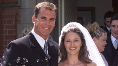 Carey and then wife Sally at their Wagga Wagga wedding in 2001. 