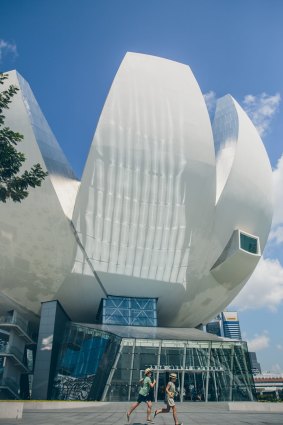 The lotus flower-shaped ArtScience Centre in Singapore.