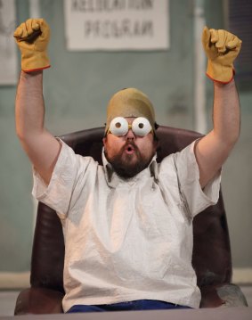 Brent Hill as Homer in <i>Mr Burns: A Post Electric Play</i>.