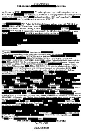 A page from the Senate intelligence committee's report.