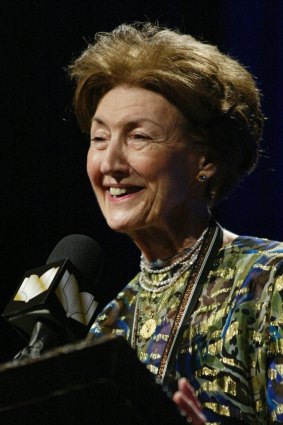 Shirley Hazzard after winning the fiction category at the 2003 National Book Awards in New York City with <i>The Great Fire</I>.