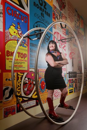 Retired former Circus Oz strong woman Mel Fyfe is now a manager with Circus Oz.
