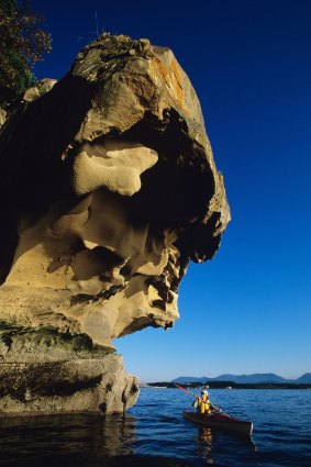 Salt erosion has formed these sandstone formations on Gabriola Island.
