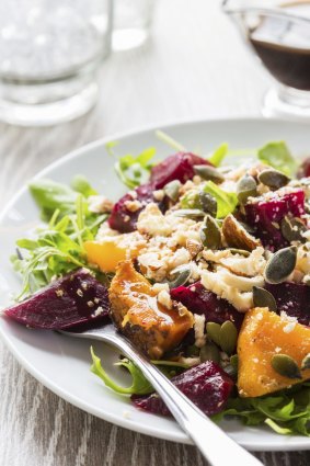 Taste of summer: a salad of beetroot and pumpkin is deliciously fresh fare. 