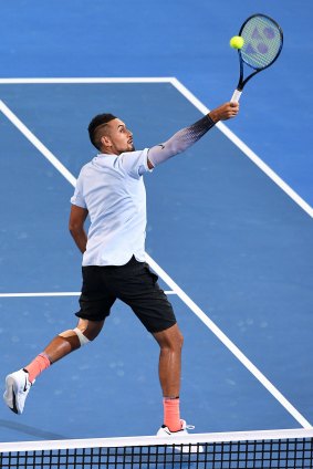 Hard to pin down: Nick Kyrgios mixed up his game with deft touch.