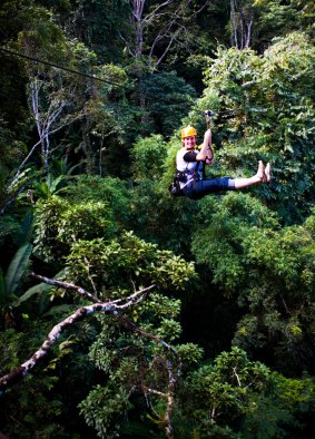 Zip-lining through the forests surrounding Chang Mai.