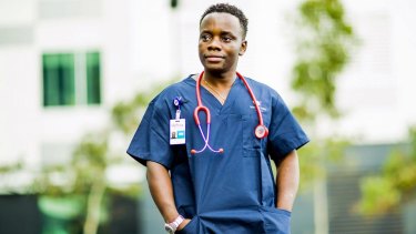 After escaping Congo's civil war, Mlisho Agostino Karega has completed a diploma and bachelor of nursing and now works as a registered nurse at Sunshine Hospital.  