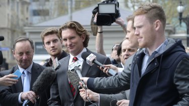 James Hird arrives at court on Friday.