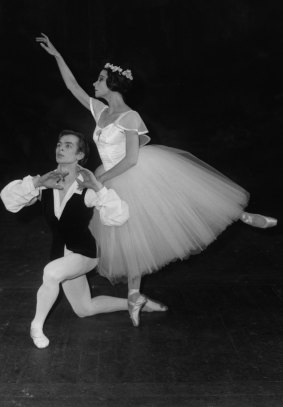 1962: Yvette Chauvire and Rudolf Nureyev rehearsing 'Giselle' for a Gala Performance