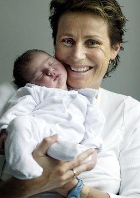Tania Dalton with her baby son Charlie in 2004.