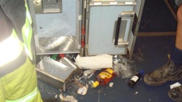 After the A330's first nosedive, items from unsecured meal and drinks trolleys were thrown about the galley.