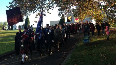 WWI descendants held an alternative march and service at the Shrine.