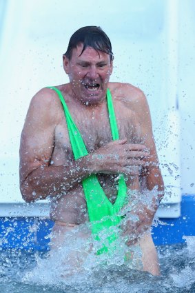 Sam Newman takes the plunge in a mankini. No, you can't unsee this.