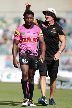 Ouch: James Segeyaro is out after breaking his arm. 