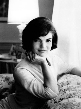 First Lady Jacqueline Kennedy in the White House living quarters in 1961. 