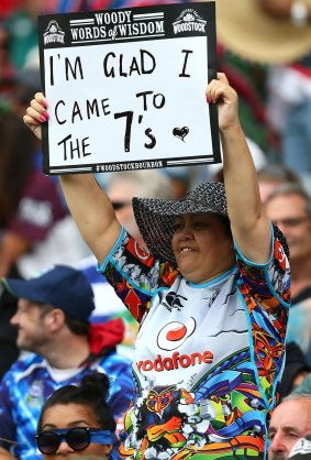 Fans enjoy the action during the 2015 Auckland Nines.