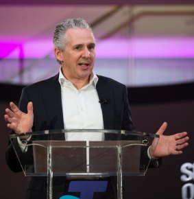 Telstra chief executive Andy Penn has been hit with a $1.6m pay cut