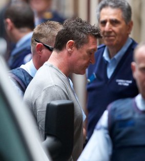 Steven James Hunter arrives at court in August 2013. 
