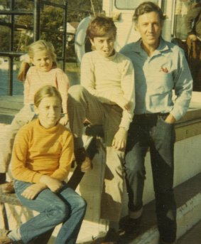 Max with three of his children (clockwise from bottom left) Gina, Camilla and Robert.