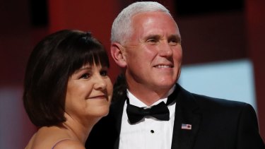 Vice-President Mike Pence dances with his wife Karen at the Liberty Ball on day of inauguration in Washington.