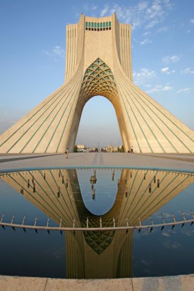 The Azadi Tower, or King Memorial Tower, in Tehran.
