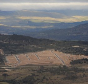 The site of Canberra's newest suburb, Denman Prospect.