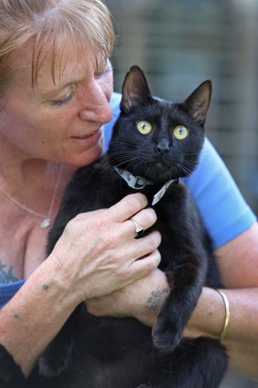 Belinda Oakman with Saviour, who was rescued from a freezer at the Wagga Wagga pound.