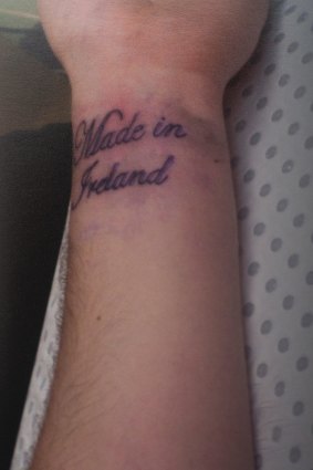 The tattoo on Paul's inner wrist. He was born in the European country before moving to Australia with his parents.