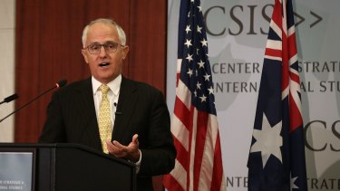 Prime Minister Malcolm Turnbull delivers a speech to the Centre for Strategic and International Studies in Washington, DC.